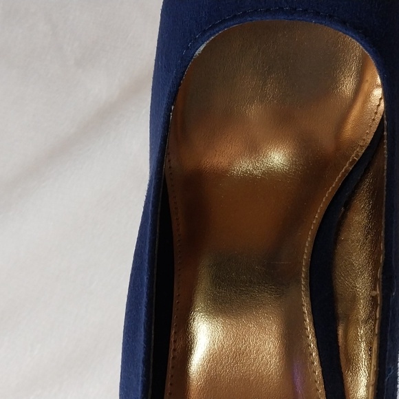 ROYAL BLUE PLATFORM WEDGE HEELS - Picture 9 of 11